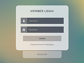 login panel for web and mobile applications